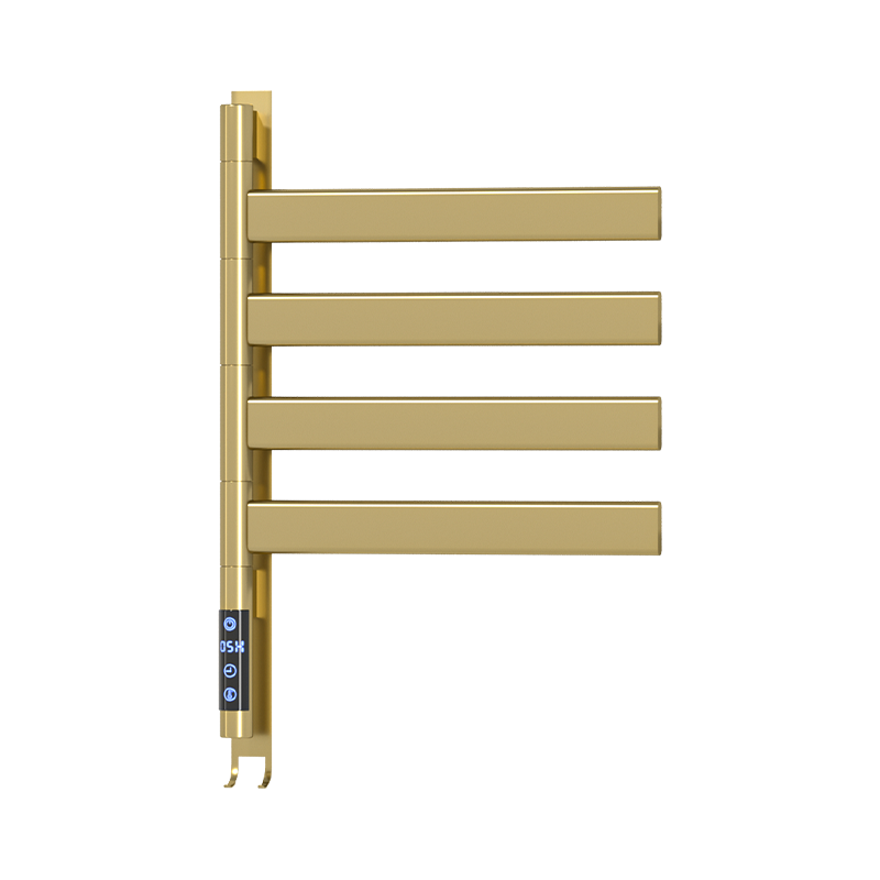 F46 Black Wall-Mounted Swivel Heated Towel Rail