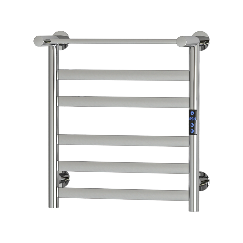 P55 Black Wall-Mounted Ladder-Style Heated Towel Rail