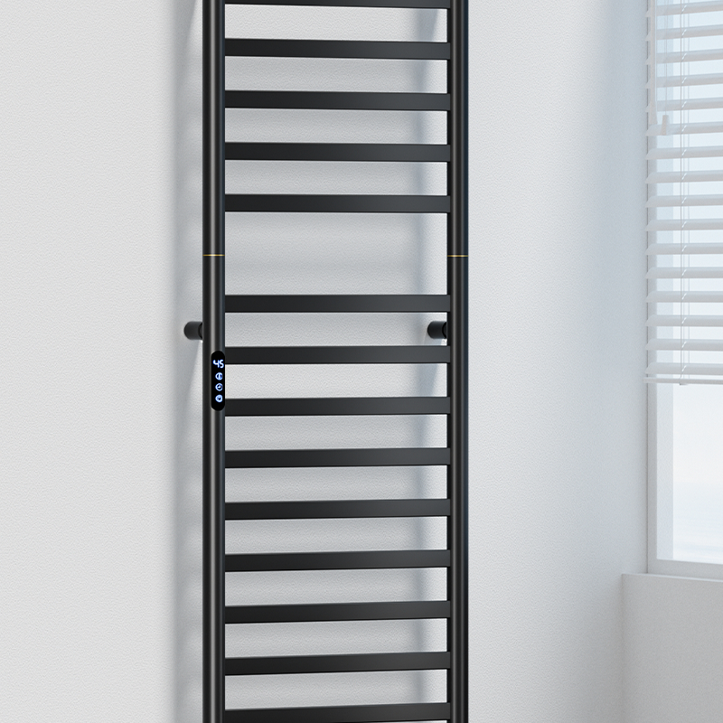 D46 Black/Gold Wall-Mounted Ladder-Style Heated Towel Rail