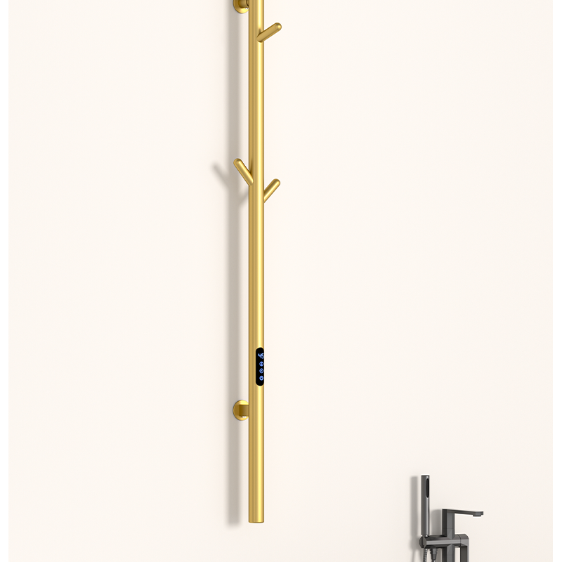 G10 Black Wall-Mounted Vertical Heated Towel Rail