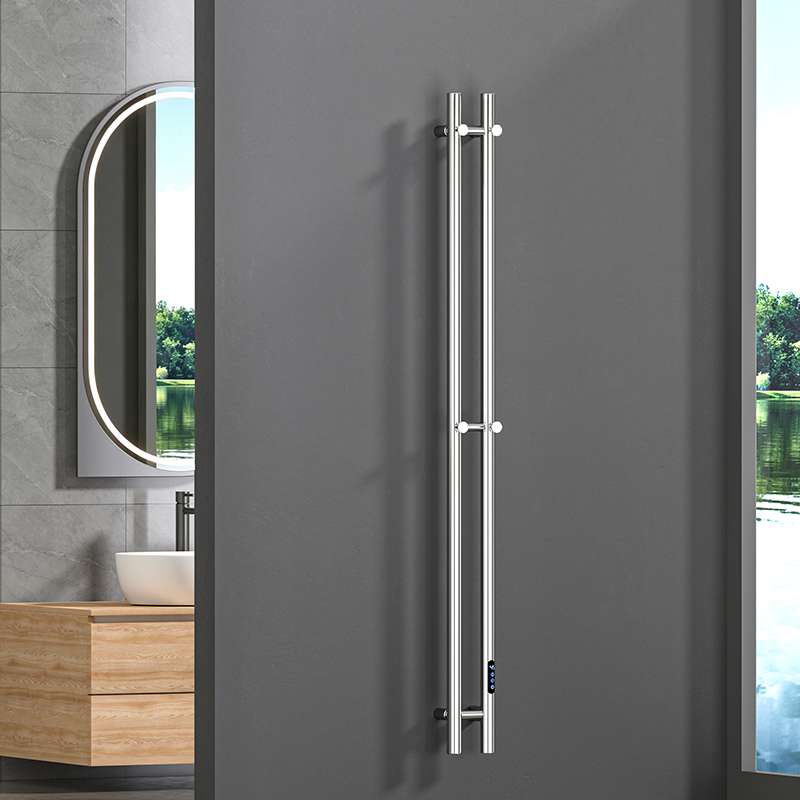 G20 Black Wall-Mounted Vertical Heated Towel Rail