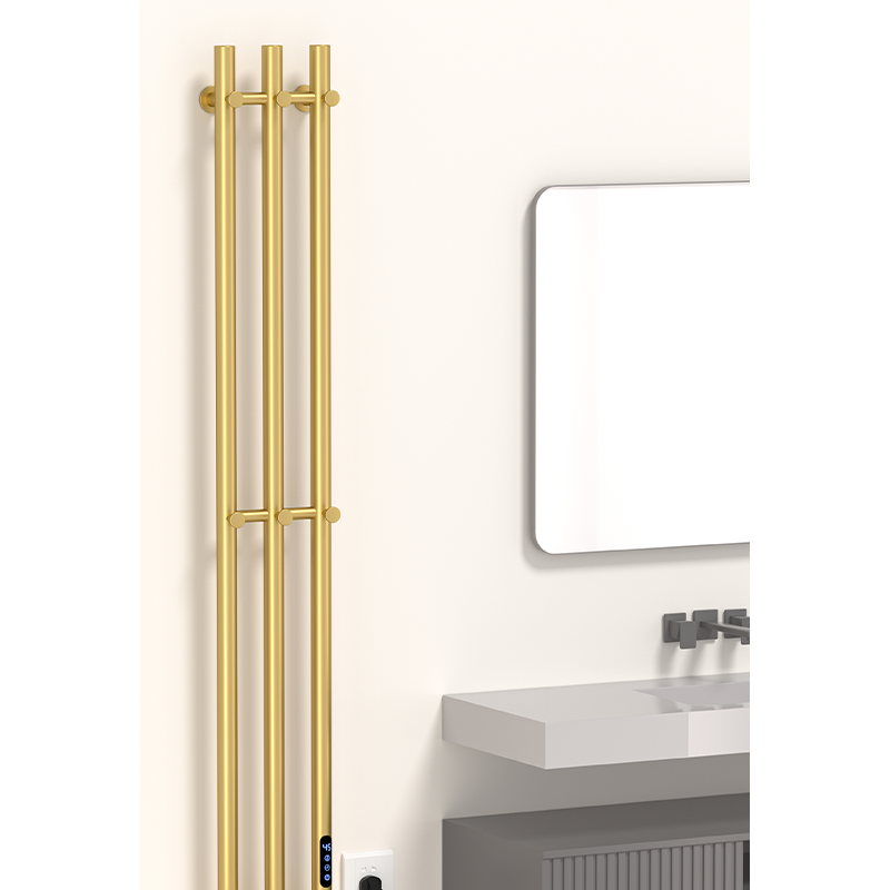 G30 Black Wall-Mounted Vertical Heated Towel Rail